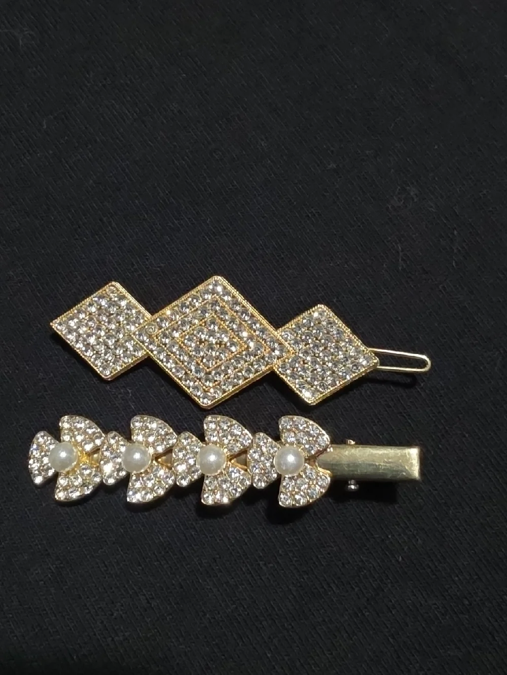 Diamonds & Flowers Hair Clips